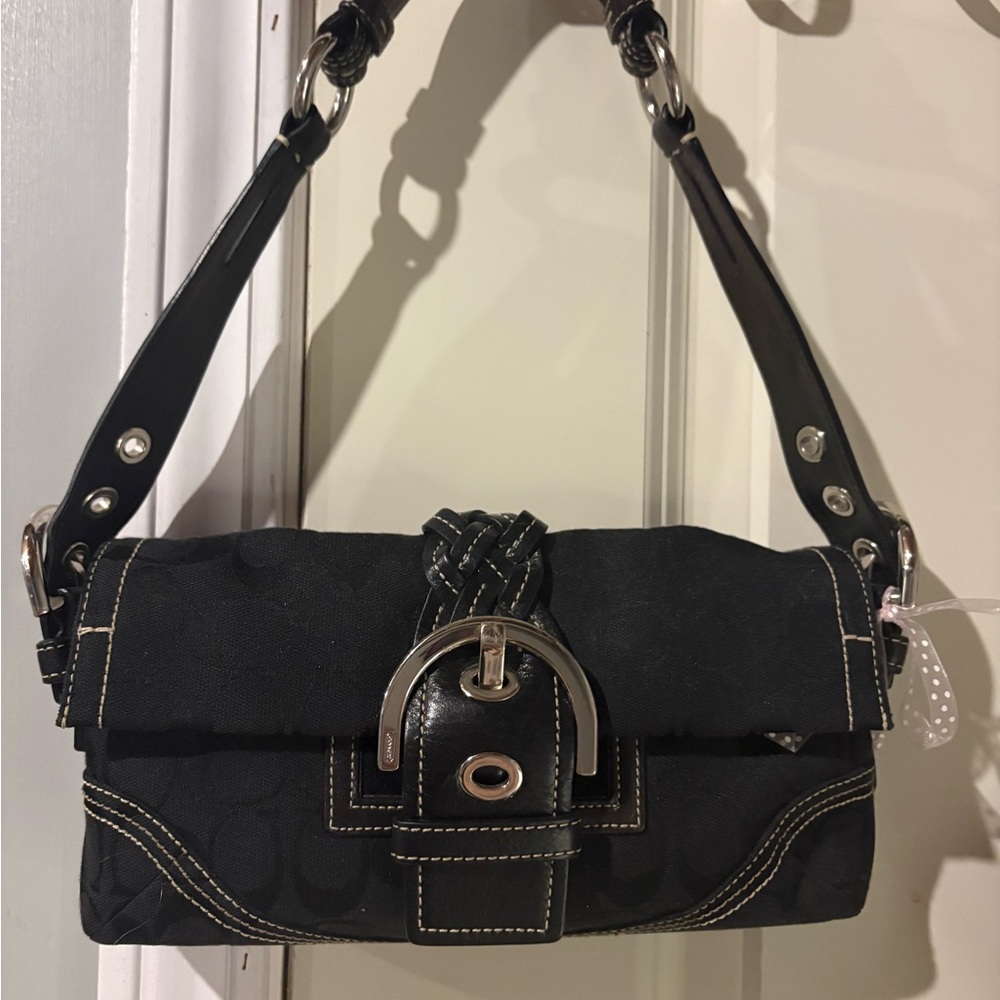Vintage coach black soho shoulder bag